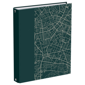 Caiet cu inele A5 240 foi BG “City Map” pătrățele copertă separatoare