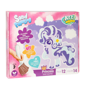 Набор для рисования песком, Сказочные друзья, 12 цветов, кисточка, лоток