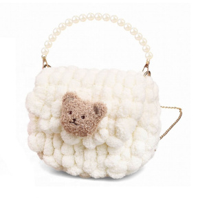 Набор для создания сумочки с помпонами, 23 см, с аксессуарами, цвет белый, полукруг