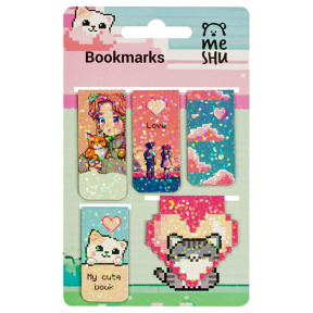 Набор закладок магнитных для книг, 5 шт., MESHU "Pixel", ламинация