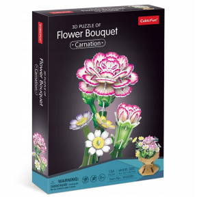 3D puzzle «Buchet de flori – Garoafă», 134 elemente