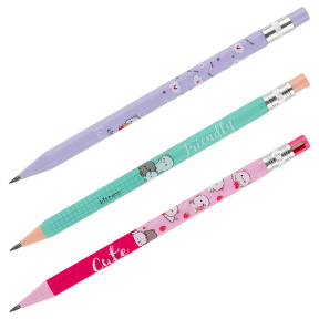 Creion mecanic MESHU "Pisici", 2,0 mm, soft-touch