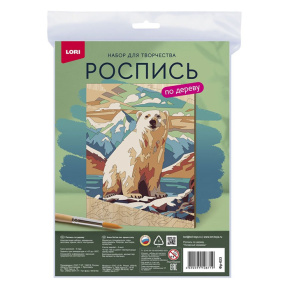 Pictură pe lemn. Tabloul „Ursul polar”