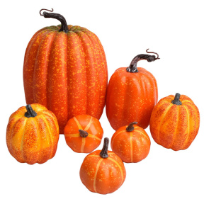 Halloween, Set decorativ "Dovleci oranj", 7 buc.