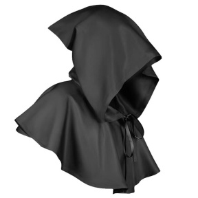 Halloween, Glugă medievală cu pelerină, neagră