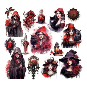 Halloween, Set de autocolante "Vampir cu sânge roșu", 30 buc.