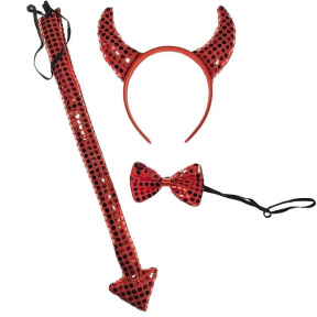 Set carnaval „Drăcușor”, (bentiță, coadă, papion) roșu
