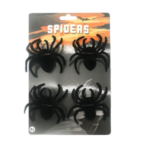 Halloween, Set de păianjeni, catifea, 4 buc.