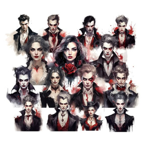 Halloween, Set de autocolante "Vampiri Orașul Magic", 30 buc.