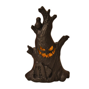 Halloween, Felinar LED decorativ Butuc negru, 16 cm
