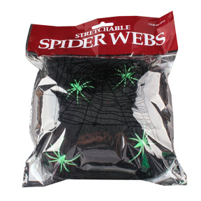 Halloween, Set decorațiuni Halloween: Pânză neagră de păianjen cu păianjeni