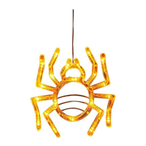 Halloween, Decor LED Păianjen cu ventuză, 21 cm