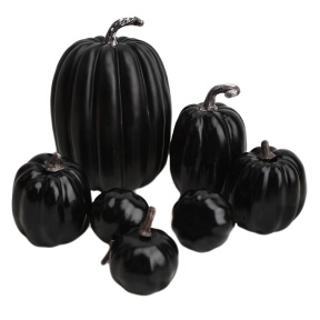 Halloween, Set decorativ "Dovleci Negri", 7 buc.