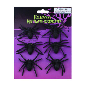 Halloween, Set păianjeni decorativi, negri, 6 buc.