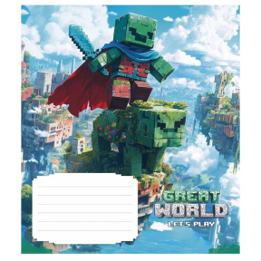 Тетрадь 12 листов клетка Школярик 3533 Great world