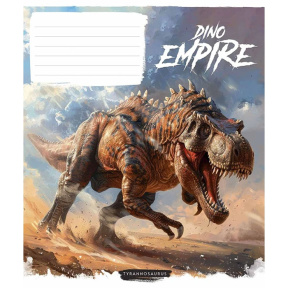 Тетрадь 12 листов клетка Школярик 3490 Dino empire