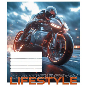 Тетрадь 24 листа линейка Школярик 3521 Lightning speed lifestyle