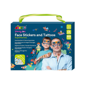 Set stickere și tatuaje pentru față, Supereroi, (130+)