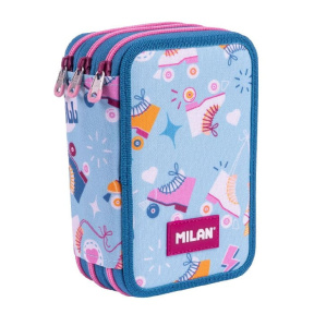 Пенал школьный Milan "Roller" 3 отделениями с наполнением