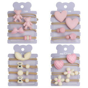 Elastice de păr MESHU Cu Toppers Mat Asortate 4 buc.