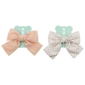 Agrafă pentru păr MESHU fundiță cu buline, ușoară, asortată