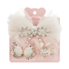 Agrafe MESHU Paiete cu toppers bej 3 buc.