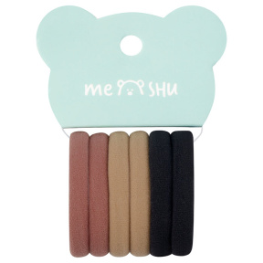 Elastice de păr MESHU "Essence thin" Muștar/castan/negru 6 buc.