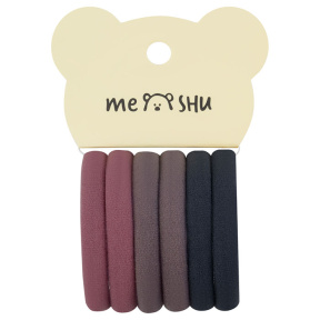 Elastice de păr MESHU "Essence thin" Vin/maro/grafit 6 buc.