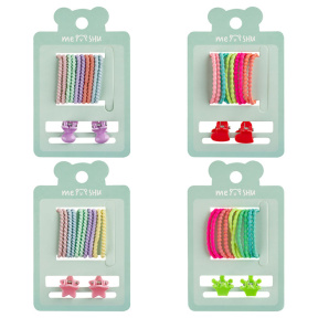 Set accesorii pentru păr MESHU Elastice + agrafe 10 buc. + 2 buc.