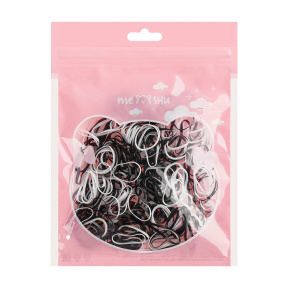 Elastice de păr MESHU alb/negru, 300 buc.