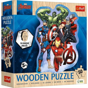 Пазлы "50 Wooden Contour Puzzle" - Avengers adventures / Disney Marvel The Avengers