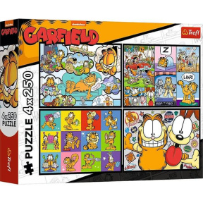 Puzzle "4x250” Lui Garfield nu-i plac zilele de luni