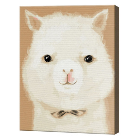 Lamă marshmallow, 30x40 cm, pictură pe numere