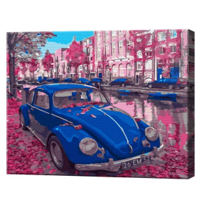 Жук в цветущем городе, 30x40 см, картина по номерам