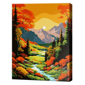 Осенний лес в горах, 30x40 см, картина по номерам