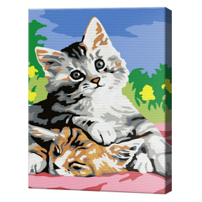 Два котенка, 30x40 см, картина по номерам
