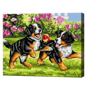 Веселые щенята, 30x40 см, картина по номерам