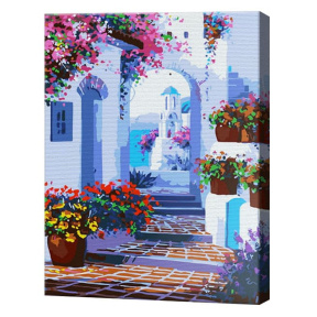 Улочка Санторини, 30x40 см, картина по номерам