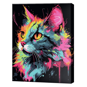 Разноцветный кот, 30x40 см, картина по номерам