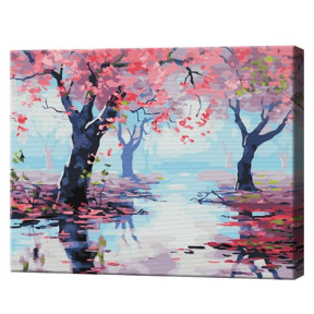 Акварельные деревья, 30x40 см, картина по номерам