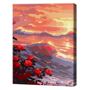 Розы и волны, 30x40 см, картина по номерам