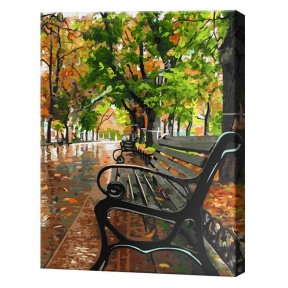 Лавочка в осеннем парке, 40х50 см, картина по номерам