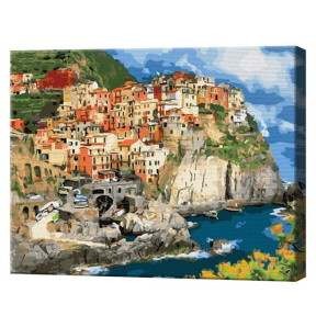 Городок на обрыве, 40х50 см, картина по номерам