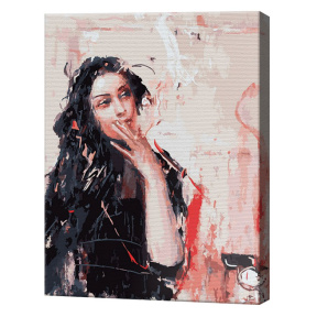 Brunetă misterioasă, 40x50 cm, pictură pe numere