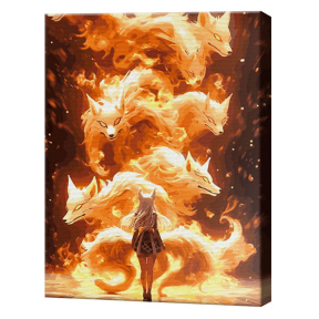 Vulpe demon, 40x50 cm, pictură pe numere