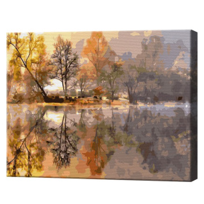 Ноябрьское утро на озере, 40x50 см, картина по номерам