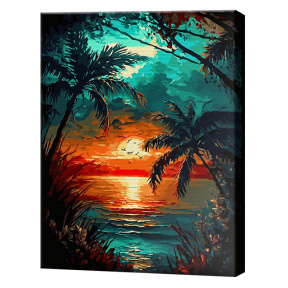 Тропический закат, 40x50 см, картина по номерам