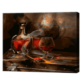 Виски и сигара, 40х50 см, картина по номерам