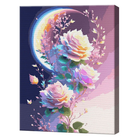 Розы и месяц, 40х50 см, картина по номерам