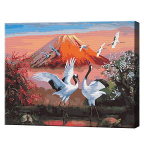 Японские журавли, 40x50 см, картина по номерам